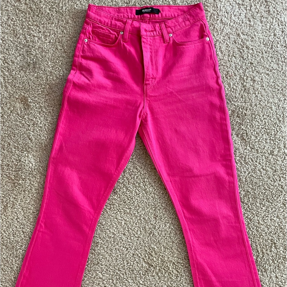 Pink Hudson ankle length jeans, size 24